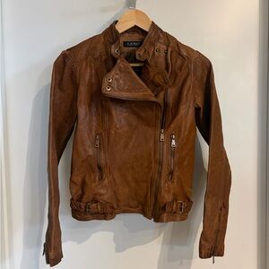 Lauren Brown Leather Jacket Size 0